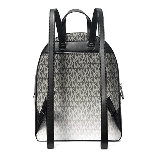 New Michael Kors Jaycee Medium Ombré Signature Logo Backpack Black - Picture 2 of 4